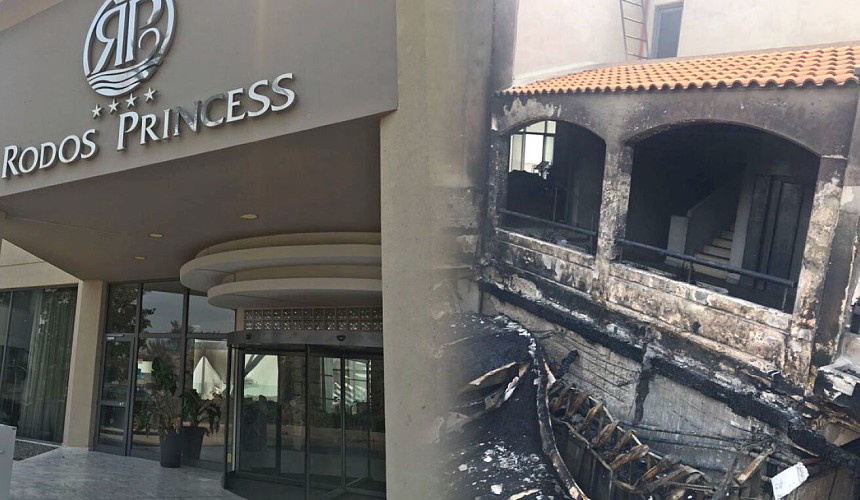 Российские туристы продолжают загорать на пляжах в свободной от пожаров части Родоса