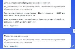 Госуслуги: прием заявлений на загранпаспорта нового образца приостановлен